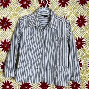 Vtg Y2k boho striped jacket blazer size petite 10
